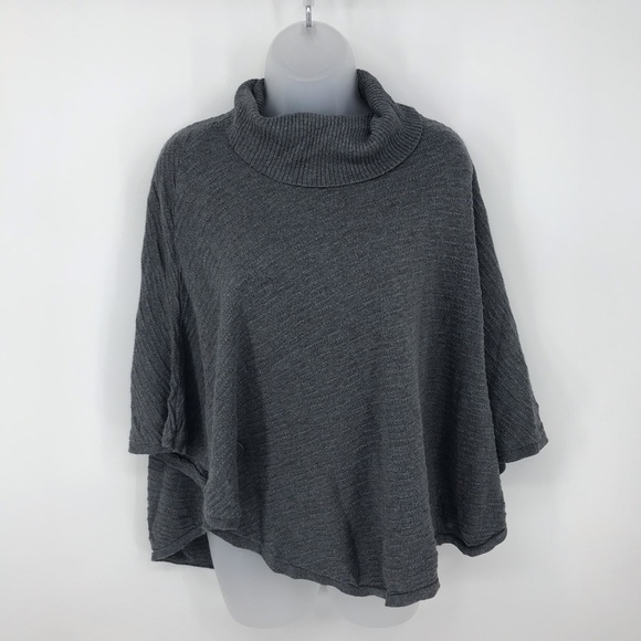 AGB Grey Poncho Cape Cowell Neck Top Size M - Picture 7 of 8